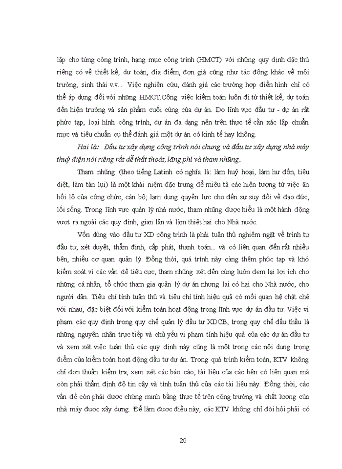 image for page Vận dụng kiểm toán hoạt động vào kiểm toán đầu tư xây dựng nhà máy thuỷ điện do kiểm toán nhà nước thực hiện