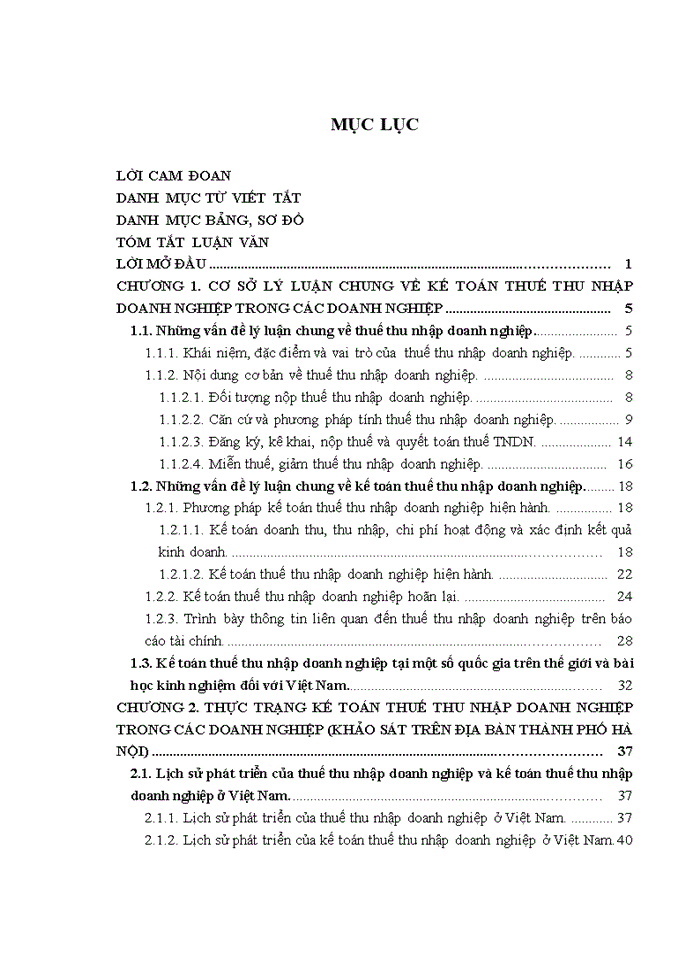 image for page Hoàn thiện kế toán thuế thu nhập doanh nghiệp trong các doanh nghiệp (khảo sát trên địa bàn thành phố Hà nội)