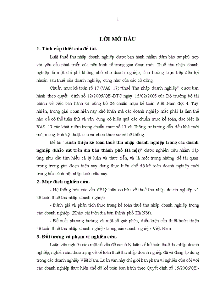 image for page Hoàn thiện kế toán thuế thu nhập doanh nghiệp trong các doanh nghiệp (khảo sát trên địa bàn thành phố Hà nội)