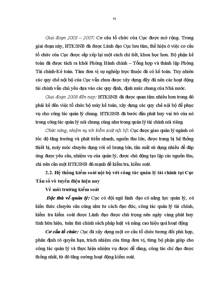 image for page Hoàn thiện hệ thống kiểm soát nội bộ với việc tăng cường quản lý tài chính tại Cục Tần số vô tuyến điện
