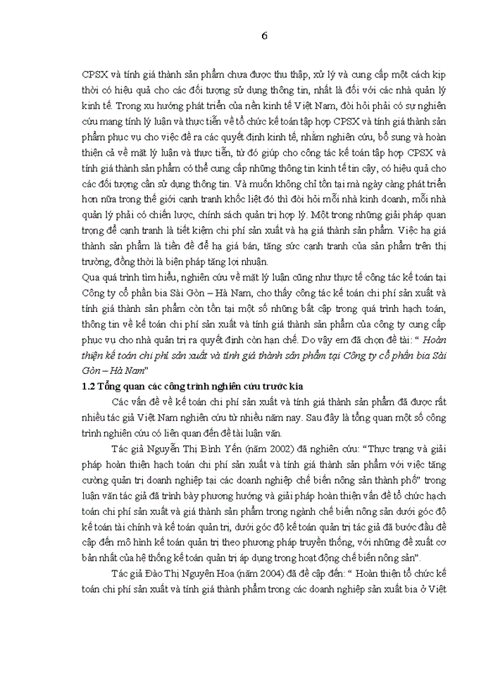 image for page Hoàn thiện kế toán chi phí sản xuất và tính giá thành sản phẩm tại Công ty cổ phần bia Sài Gòn – Hà Nam