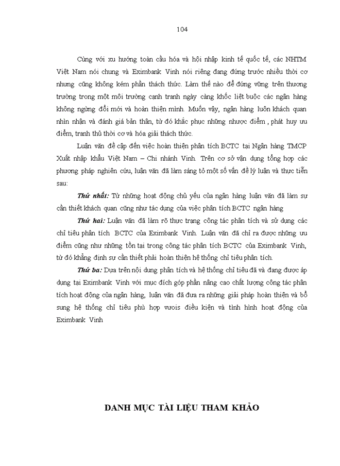 image for page Giải pháp hoàn thiện phân tích báo cáo tài chính tại Ngân hàng thương mại cổ phần xuất nhập khẩu Việt Nam - Chi nhánh Vinh