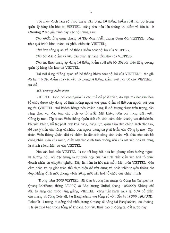 image for page Hoàn thiện việc áp dụng hệ thống kiểm soát nội bộ nhằm tăng cường quản lý hàng tồn kho tại tổng công ty viễn thông quân đội VIETTEL