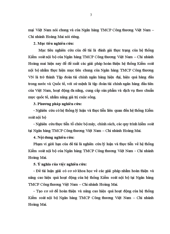 image for page Nghiên cứu lý luận và thực tiễn về hệ thống Kiểm soát nội bộ của Ngân hàng TMCP Công thương Việt Nam - Chi nhánh Hoàng Mai