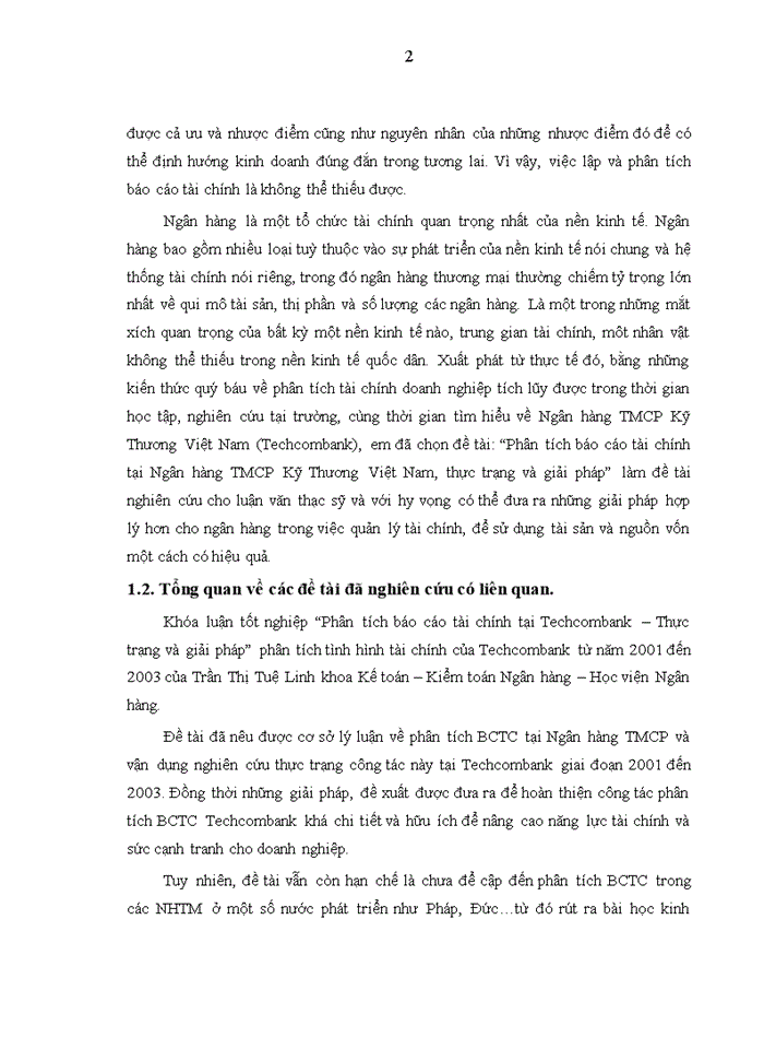 image for page Phân tích báo cáo tài chính tại Ngân hàng TMCP Kỹ Thương Việt Nam, thực trạng và giải pháp