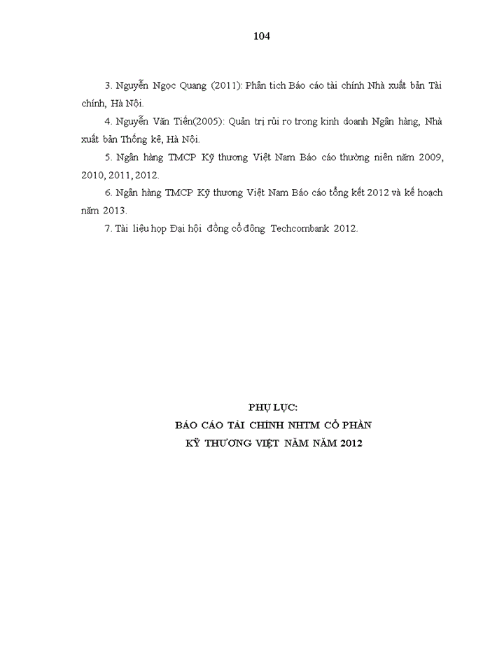 image for page Phân tích báo cáo tài chính tại Ngân hàng TMCP Kỹ Thương Việt Nam, thực trạng và giải pháp