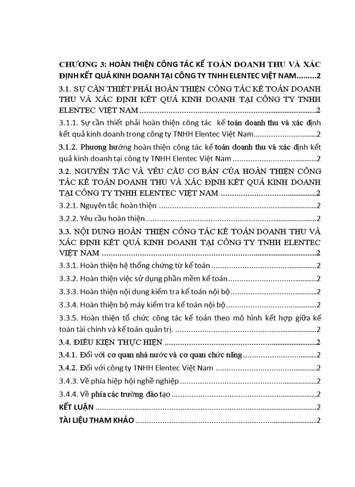 Hoàn thiện công tác kế toán Doanh thu và xác định kết quả kinh doanh tại công ty TNHH Elentec Việt Nam