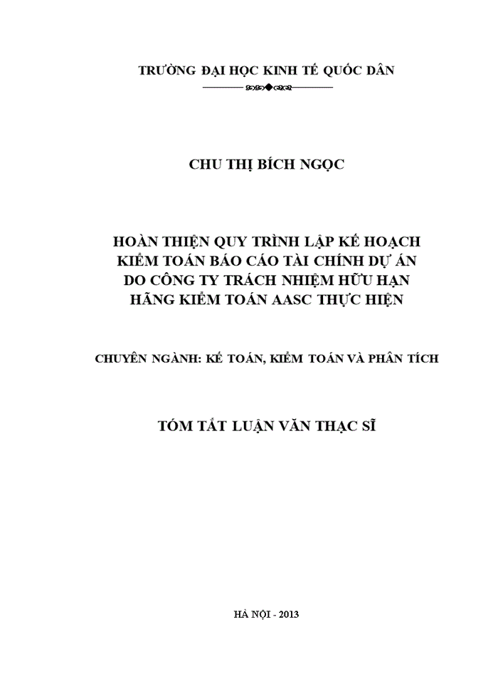 image for page Hoàn thiện quy trình lập kế hoạch kiểm toán báo cáo tài chính dự án do công ty trách nhiệm hữu hạn hãng kiểm toán aasc thực hiện