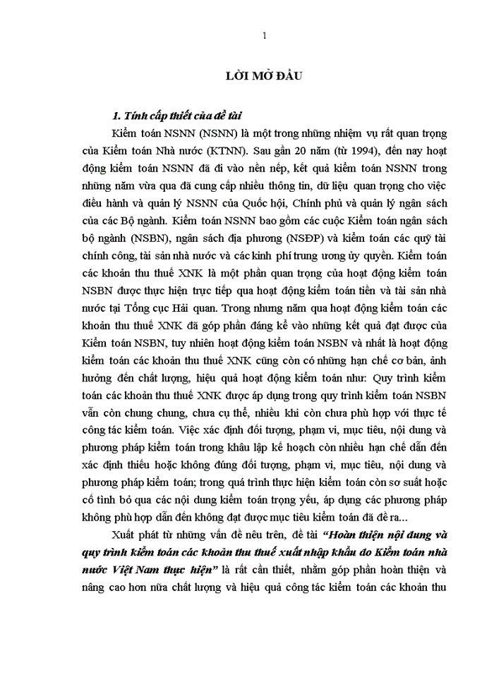 image for page Hoàn thiện nội dung và quy trình kiểm toán các khoản thu thuế xuất nhập khẩu do Kiểm toán nhà nước Việt Nam thực hiện