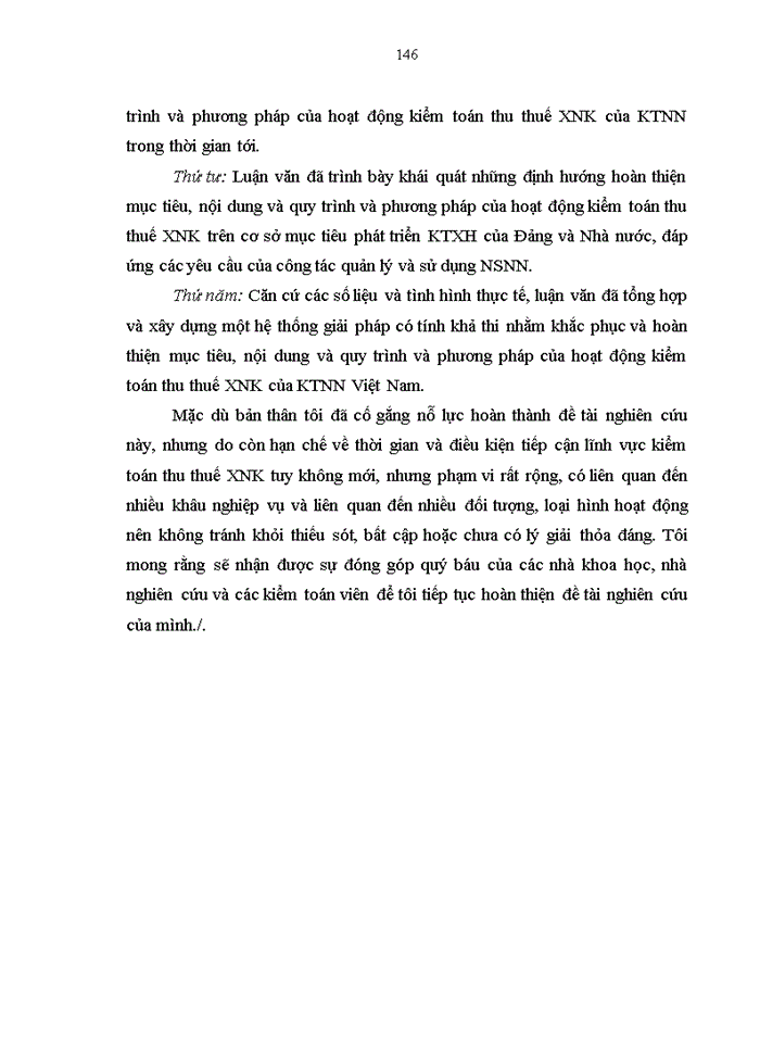 image for page Hoàn thiện nội dung và quy trình kiểm toán các khoản thu thuế xuất nhập khẩu do Kiểm toán nhà nước Việt Nam thực hiện