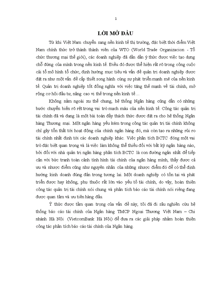 image for page Hoàn thiện  phân tích báo cáo tài chính tại Ngân hàng thương mại cổ phần Ngoại Thương Việt Nam- Chi nhánh Hà Nội