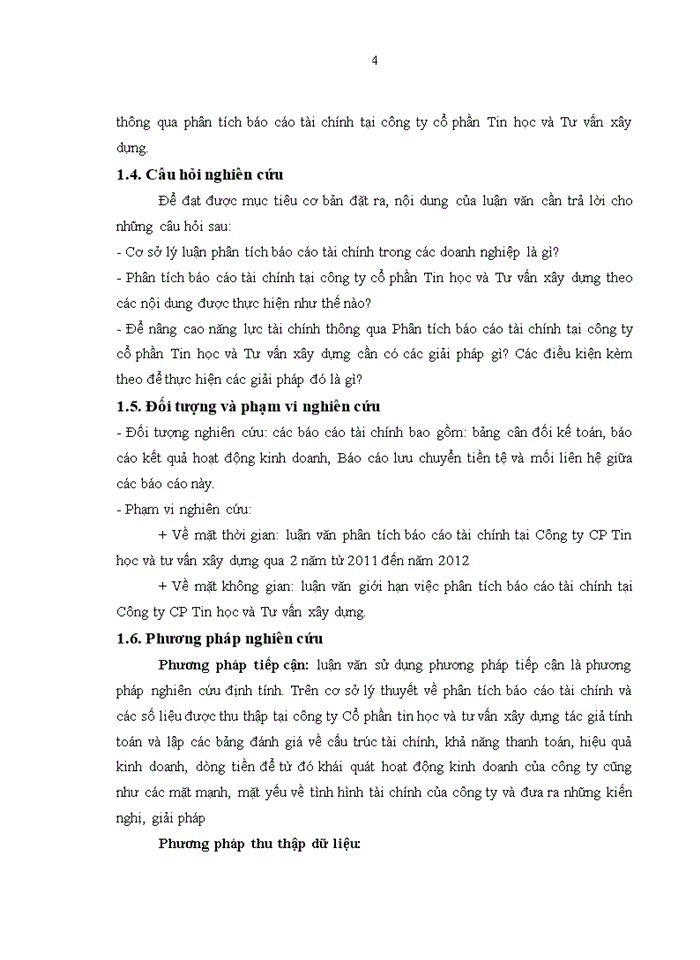 Phân tích báo cáo tài chính tại công ty cổ phần tin học và tư vấn xây dựng