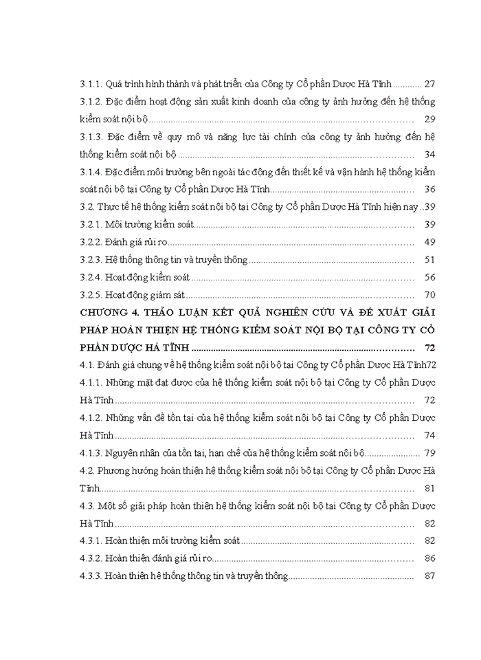 Hoàn thiện hệ thống kiểm soát nội bộ tại công ty cổ phần dược hà tĩnh