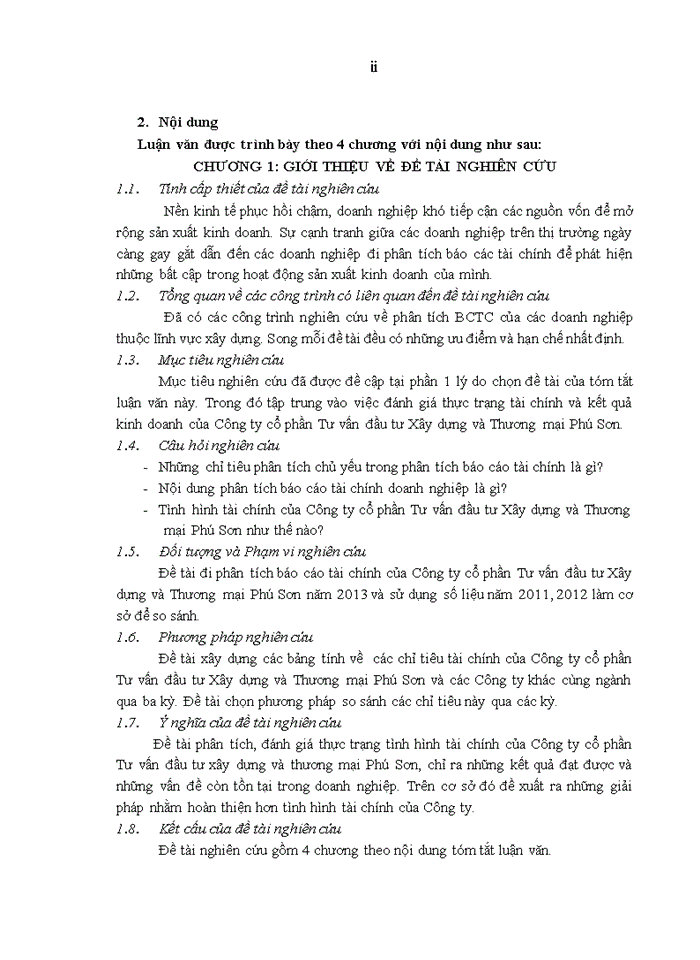 image for page Phân tích báo cáo tài chính của công ty cổ phần tư vấn đầu tư xây dựng và thương mại phú sơn