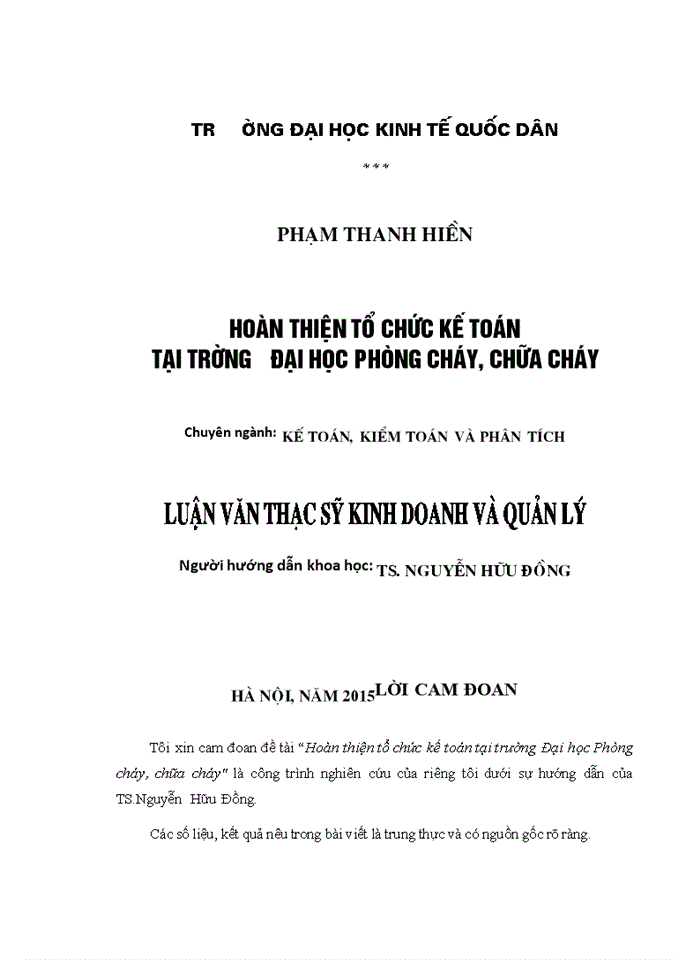 image for page Hoàn thiện tổ chức kế toán tại trường đại học phòng cháy, chữa cháy