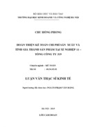 Hoàn thiện kế toán chi phí sản  xuất và tính giá thành sản phẩm tại xí nghiệp 11 – tổng công ty 319