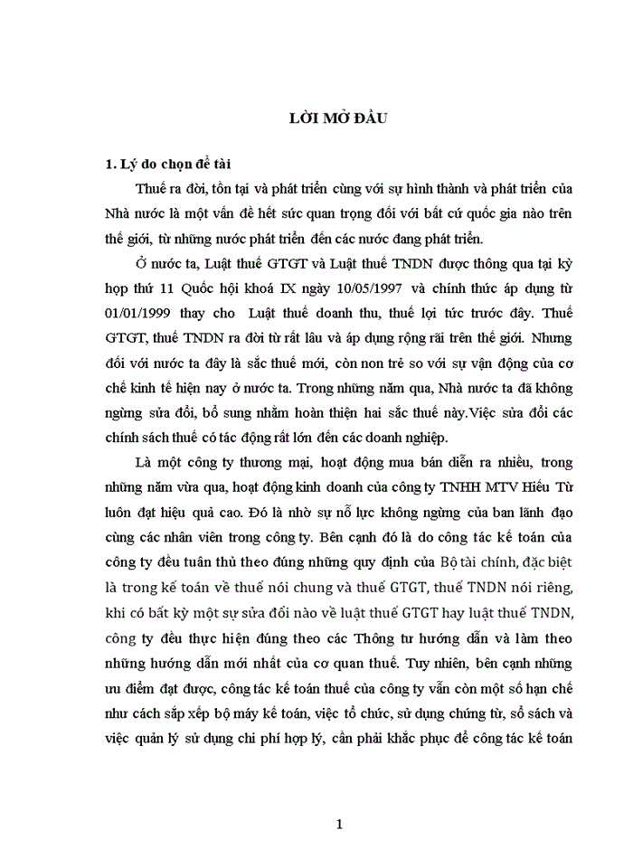 image for page Hoàn thiện kế toán thuế giá trị gia tăng, thu nhập doanh nghiệp tại công ty TNHH MTV hiếu từ