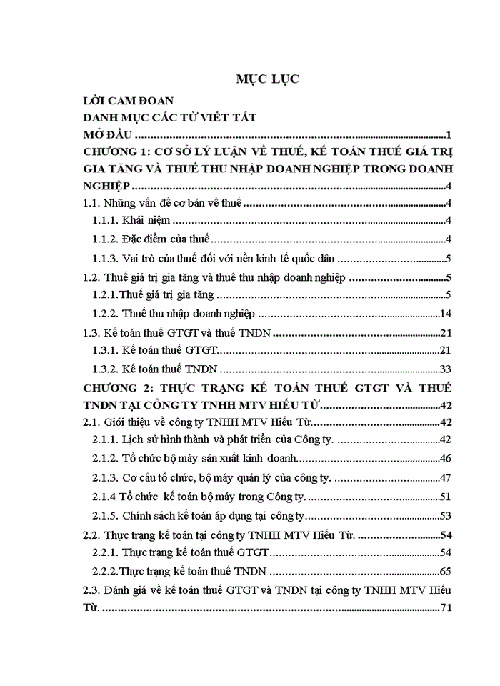 image for page Hoàn thiện kế toán thuế giá trị gia tăng, thuế thu nhập doanh nghiệp tại công ty TNHH MTV HIẾU TỪ