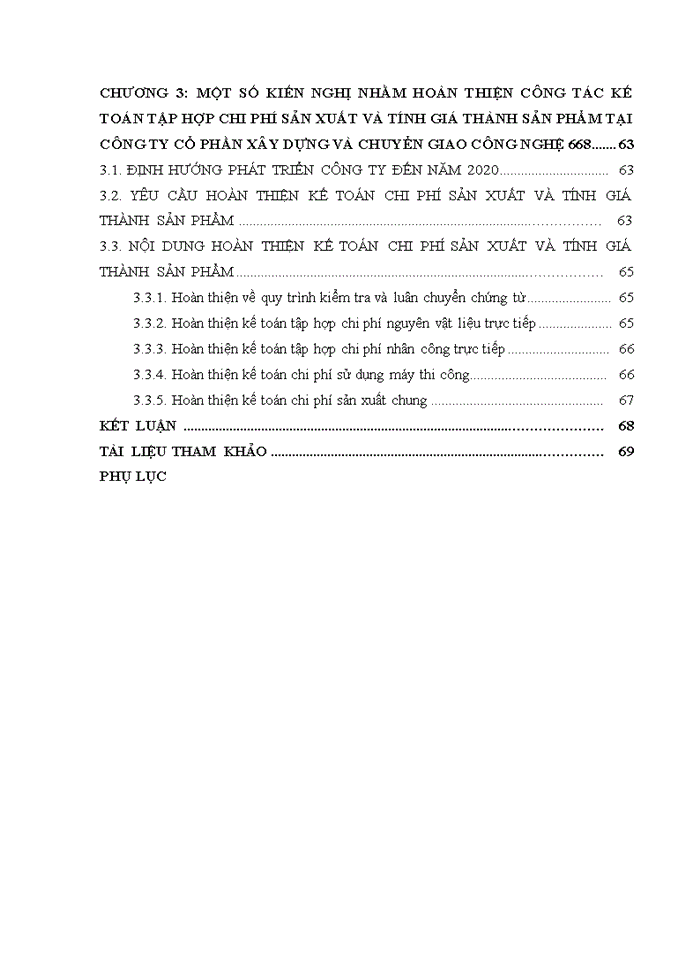 Hoàn thiện kế toán chi phí sản xuất và tính giá thành sản phẩm  tại Công ty cổ phần xây dựng và chuyển giao công nghệ 668