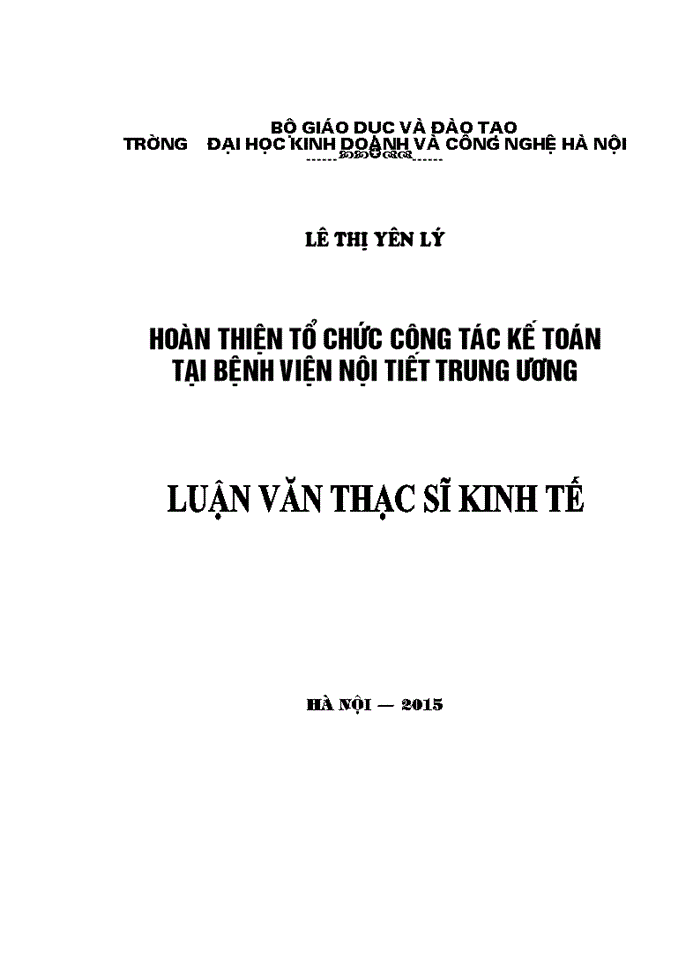 image for page Hoàn thiện tổ chức công tác kế toán tại bệnh viện nội tiết trung ương