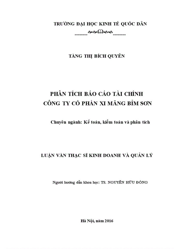 image for page Phân tích báo cáo tài chính công ty cổ phần xi măng bỉm sơn