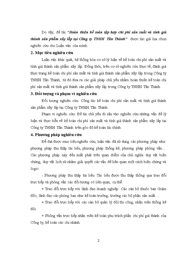 image for page Hoàn thiện kế toán tập hợp chi phí sản xuất và tính giá thành sản phẩm xây lắp tại công ty tnhh tân thành