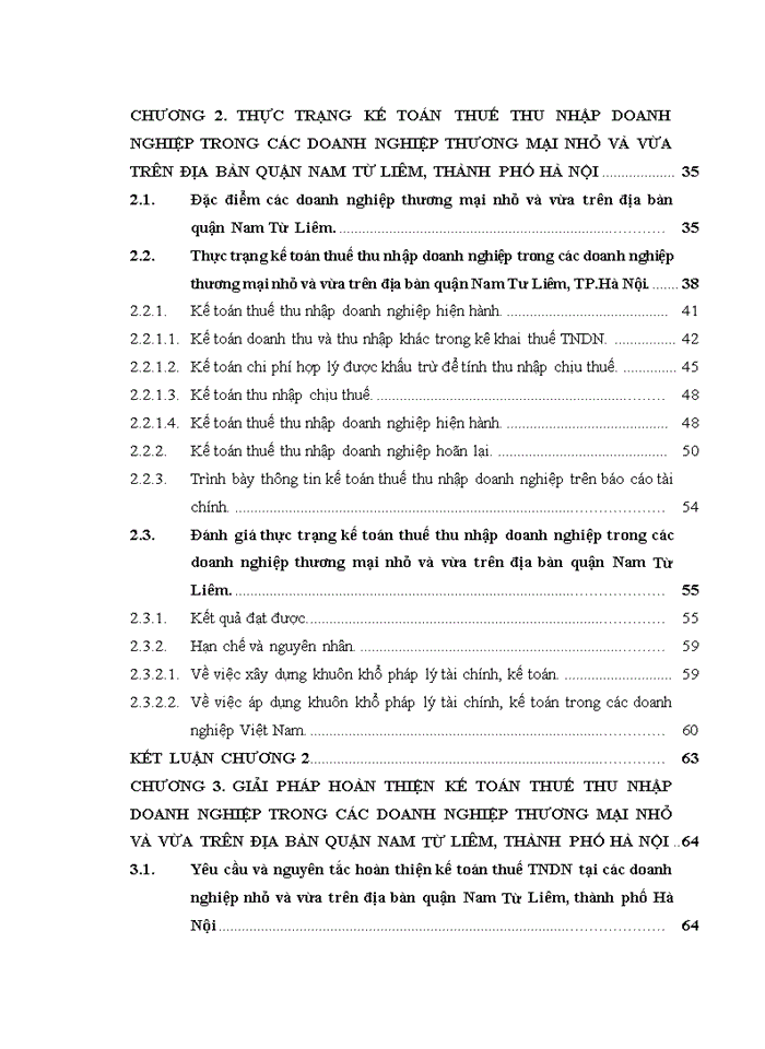 image for page Hoàn thiện kế toán thuế thu nhập doanh nghiệp tại các doanh nghiệp thương mại nhỏ và vừa trên địa bàn quận NAM TỪ LIÊM, tp. HÀ NỘI