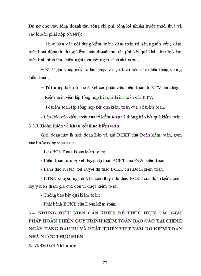 image for page Hoàn thiện quy trình kiểm toán báo cáo tài chính ngân hàng đầu tư và phát triển việt nam do kiểm toán nhà nước thực hiện