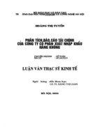 Phân tích báo cáo tài chính của công ty cổ phần xuất nhập khẩu hàng không