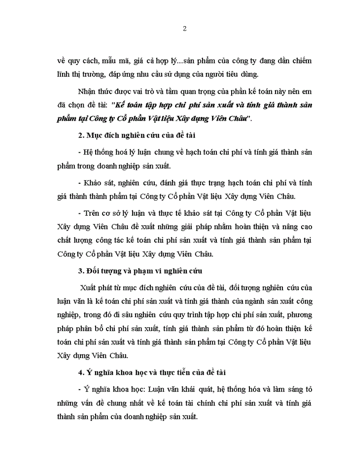image for page Kế toán tập hợp chi phí sản xuất và tính giá thành sản phẩm tại Công ty Cổ phần Vật liệu Xây dựng Viên Châu