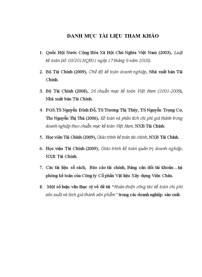 image for page Kế toán tập hợp chi phí sản xuất và tính giá thành sản phẩm tại Công ty Cổ phần Vật liệu Xây dựng Viên Châu