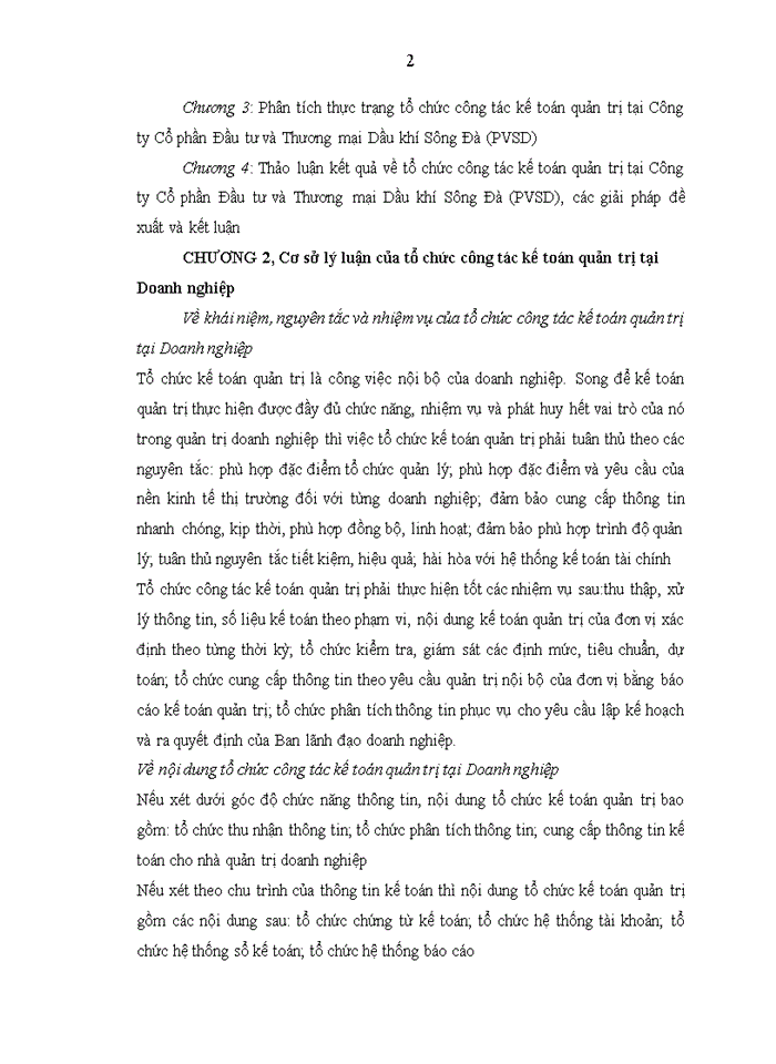 image for page Tổ chức công tác kế toán quản trị tại công ty cổ phần đầu tư và thương mại dầu khí sông đà