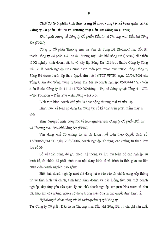 image for page Tổ chức công tác kế toán quản trị tại công ty cổ phần đầu tư và thương mại dầu khí sông đà