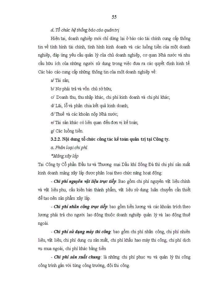 image for page Tổ chức công tác kế toán quản trị tại công ty cổ phần đầu tư và thương mại dầu khí sông đà