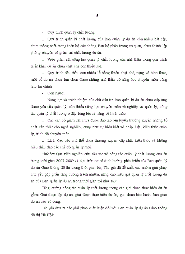 image for page Quản lý chất lượng dự án xây dựng công trình của Ban quản lý dự án Giao thông đô thị Hà Nội