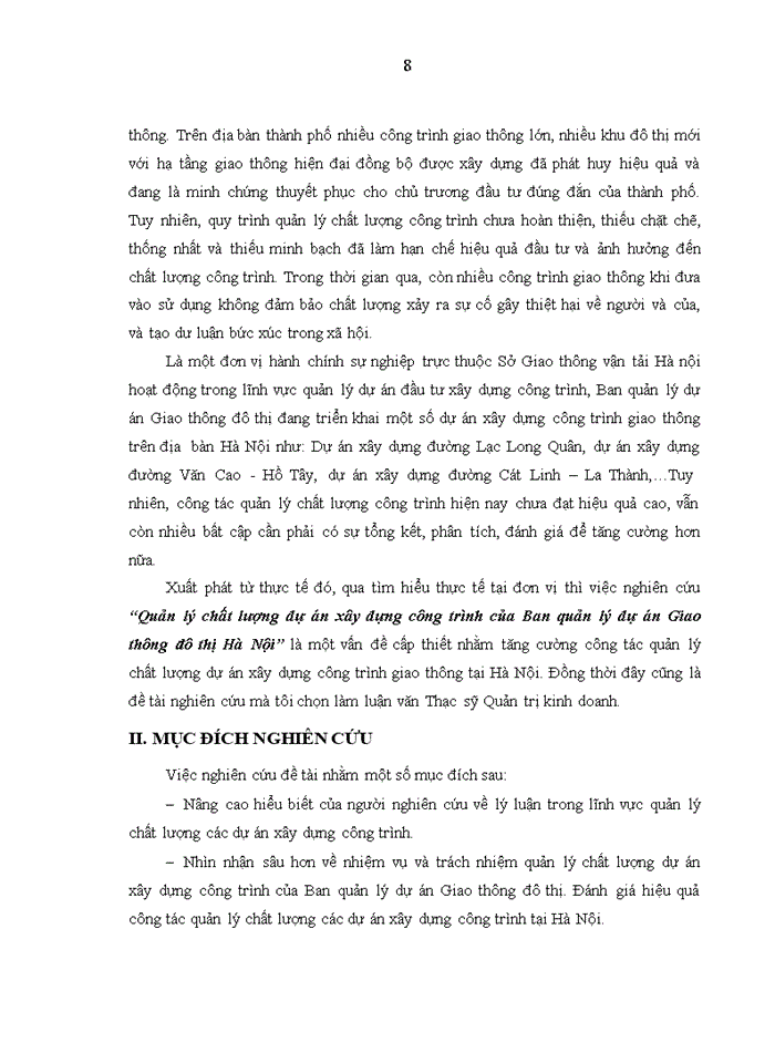 image for page Quản lý chất lượng dự án xây dựng công trình của Ban quản lý dự án Giao thông đô thị Hà Nội