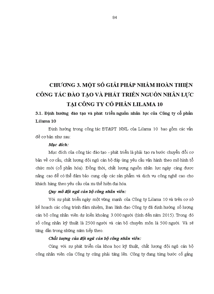 image for page Một số giải pháp hoàn thiện công tác đào tạo và phát triển nguồn nhân lực tại Công ty cổ phần Lilama 10