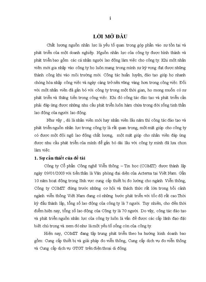 image for page Hoàn thiện công tác đào tạo và phát triển nguồn nhân lực tại Công ty COMIT giai đoạn 2012-2015