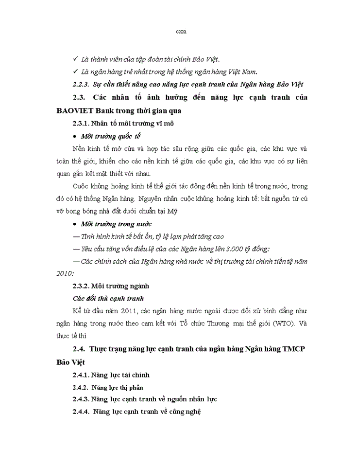 image for page Nâng cao năng lực cạnh tranh của Ngân hàng Thương mại cổ phần Bảo Việt