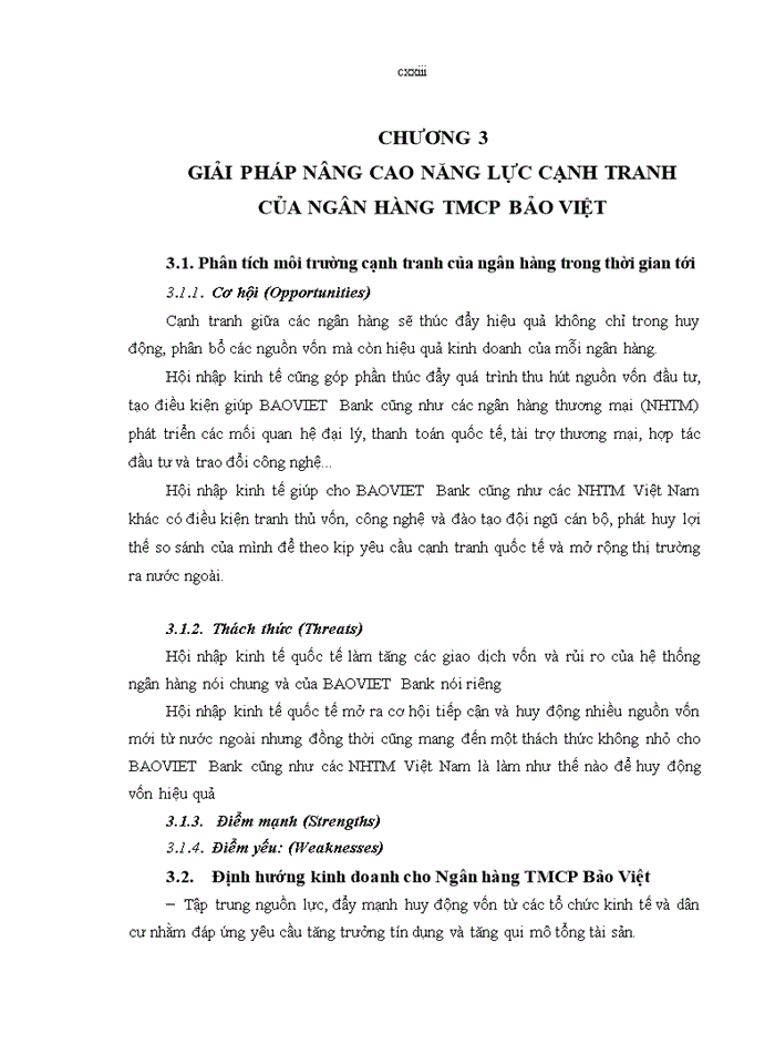 image for page Nâng cao năng lực cạnh tranh của Ngân hàng Thương mại cổ phần Bảo Việt