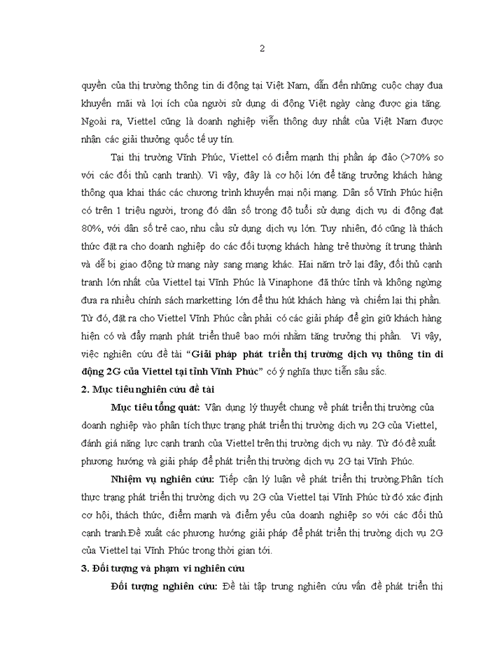 image for page Giải pháp phát triển thị trường dịch vụ thông tin di động 2G của Viettel tại tỉnh Vĩnh Phúc
