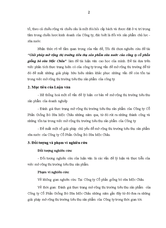 image for page Giải pháp mở rộng thị trường tiêu thụ sản phẩm sữa nước của công ty cổ phần giống bò sữa Mộc Châu