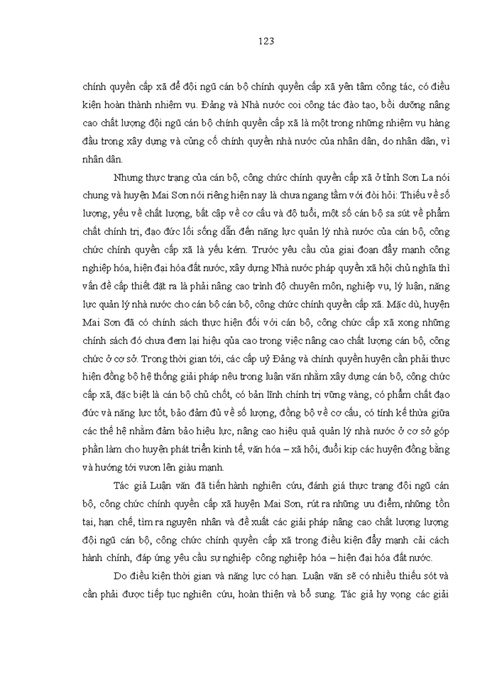 image for page Nâng cao chất lượng đội ngũ cán bộ, công chức cấp xã tại huyện Mai Sơn, tỉnh Sơn La