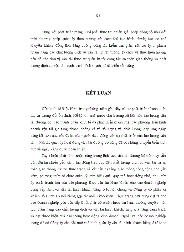 image for page Giải pháp nâng cao chất lượng dịch vụ vận tải hành khách tại Công ty cổ phần xe khách số I Sơn La