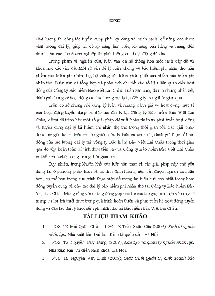 image for page Hoàn thiện công tác tuyển dụng  và đào tạo đại lý bảo hiểm phi nhân thọ tại công ty bảo hiểm bảo việt lai châu