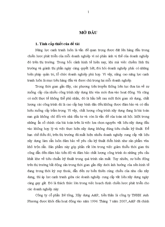 image for page Nâng cao năng lực cạnh tranh của Công ty cổ phần Bê tông, Xây dựng A&P
