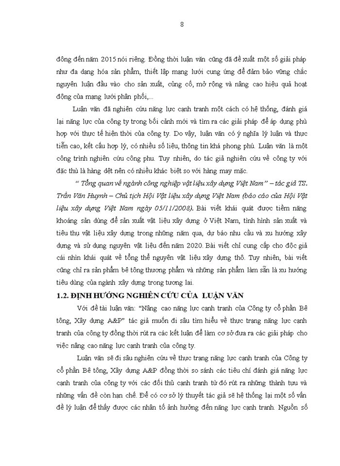 image for page Nâng cao năng lực cạnh tranh của Công ty cổ phần Bê tông, Xây dựng A&P