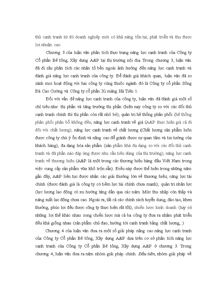 image for page Nâng cao năng lực cạnh tranh của Công ty cổ phần Bê tông, Xây dựng A&P