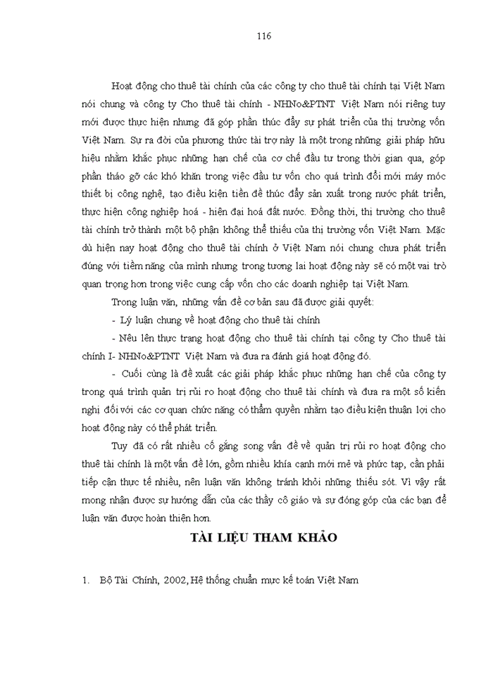 image for page Hoàn thiện quản trị rủi ro trong hoạt động cho thuê tài chính tại Công ty Cho thuê tài chính I – Ngân hàng Nông nghiệp và phát triển nông thôn Việt Nam