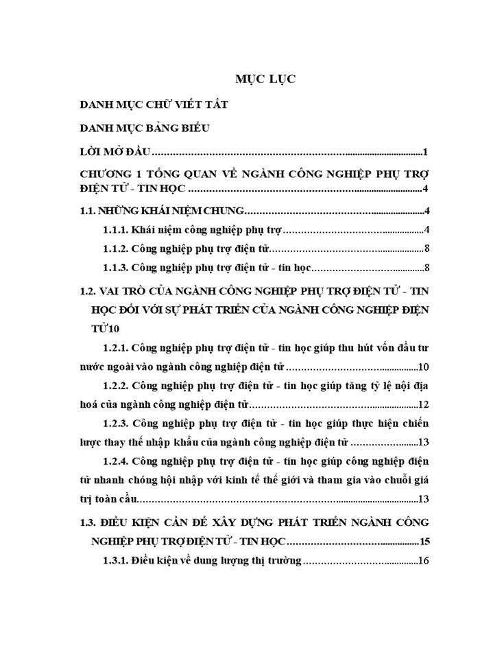 Phát triển ngành công nghiệp phụ trợ điện tử - tin học trong tiến trình hội nhập kinh tế quốc tế ở Việt Nam